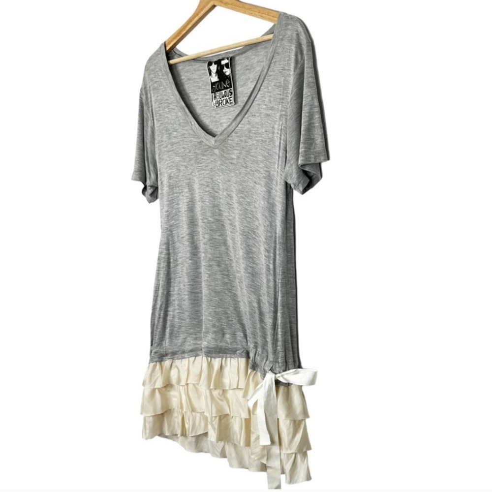 Young fabulous and broke t-shirt dress size small, gray